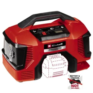 Компрессор аккум Einhell PRESSITO 18/21, 18В, PXC, 14-9 и 6 л/мин, 10.5 бар, выс. и низк. давление, 2.06 кг (без АКБ и ЗУ), 4020467 UA