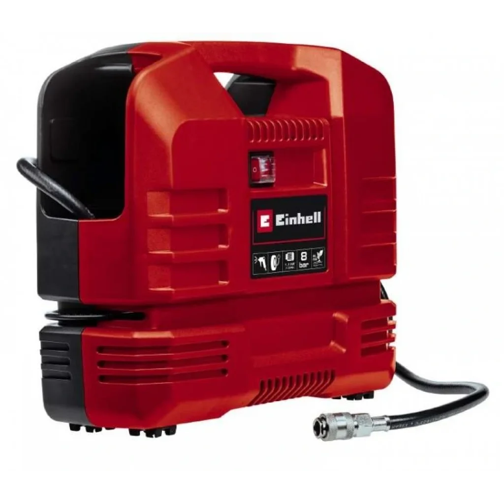 Компресор безмасляний Einhell TC-AC 190 OF Set, 1100 Вт, 190 л/хв, 8 бар, 5 кг, 4020660 UA