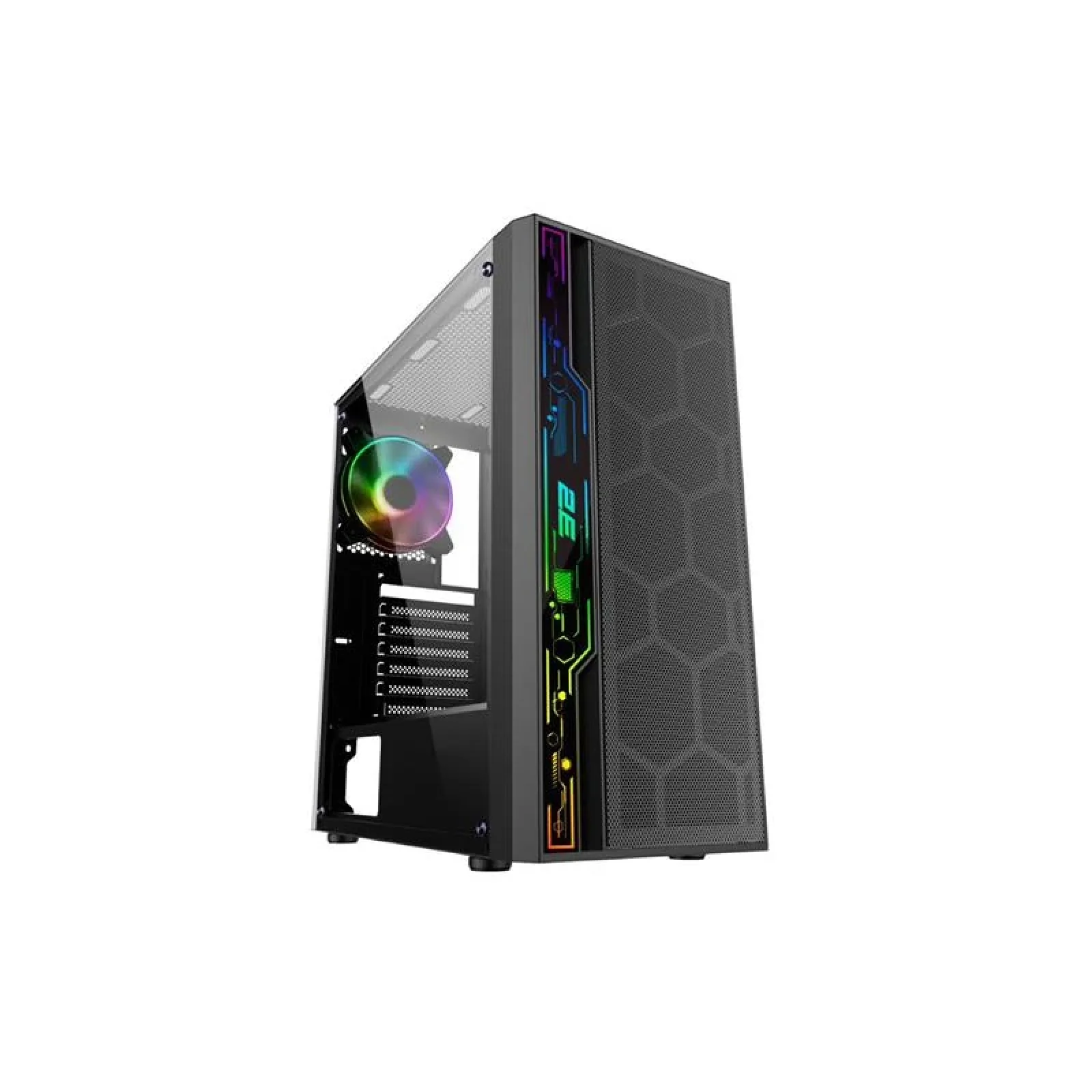 Корпус 2E GAMING SPERO G2052, без БП, 2xUSB 3.0, 1xUSB 2.0, 1x120mm ARGB fan, ARGB strip, TG Side Panel, ATX, Black, 2E-G2052 UA
