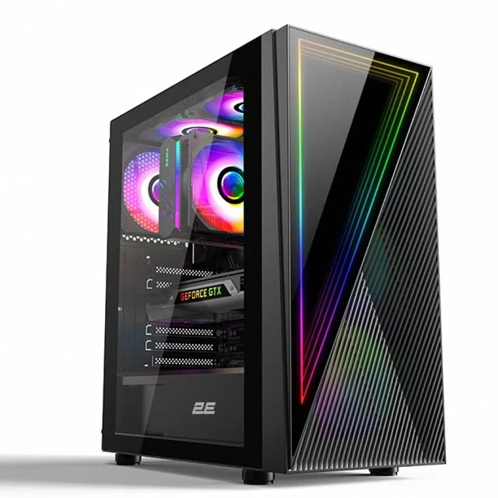 Корпус 2E GAMING INFINITY G205А, без БЖ, 2xUSB 3.0, 1xUSB Type-C, 1x120mm ARGB fan, 2x120mm fans, ARGB strip, TG Side Panel, ATX, Black, 2E-G205A UA