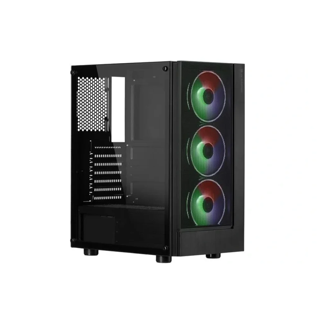 Корпус 2E GAMING VIRTUS (G3301) MidT, 2xUSB2.0, 1xUSB3.0, 3x120мм ARGB, скло (бокова панель), без БЖ, чорний, 2E-G3301 UA