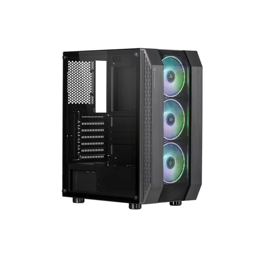 Корпус 2E GAMING DOMINATOR (G3305) MidT,2xUSB2.0, 1xUSB3.0, 3x120мм ARGB ,стекло (боковая панель), без БП, черный, 2E-G3305 UA