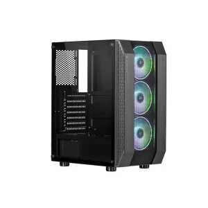 Корпус 2E GAMING DOMINATOR (G3305) MidT,2xUSB2.0, 1xUSB3.0, 3x120мм ARGB ,стекло (боковая панель), без БП, черный, 2E-G3305 UA