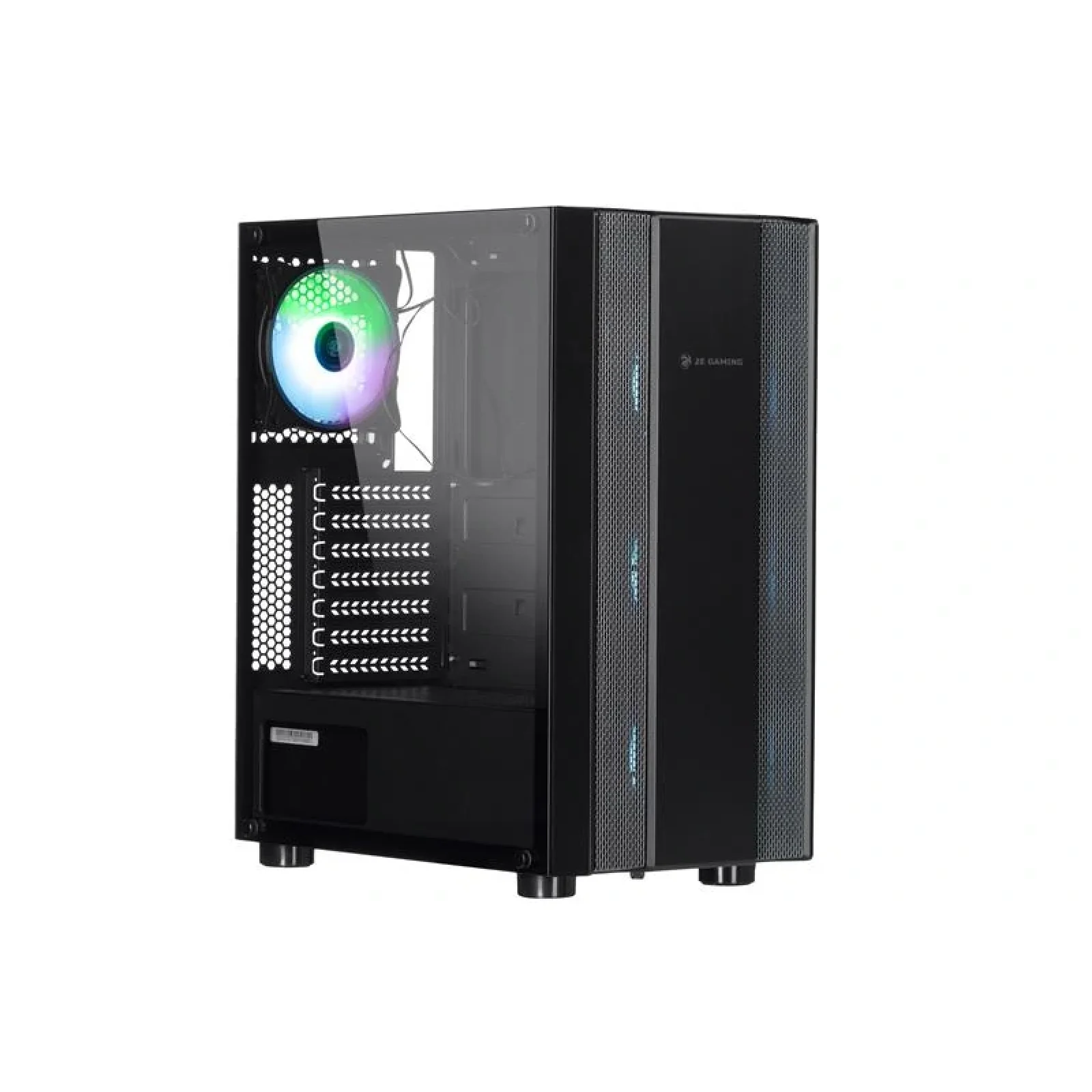 Корпус 2E GAMING RECANO (G3403) MidT, 2xUSB2.0, 1xUSB3.0, 4x120мм ARGB, стекло (боковая панель), без БП, черный, 2E-G3403 UA