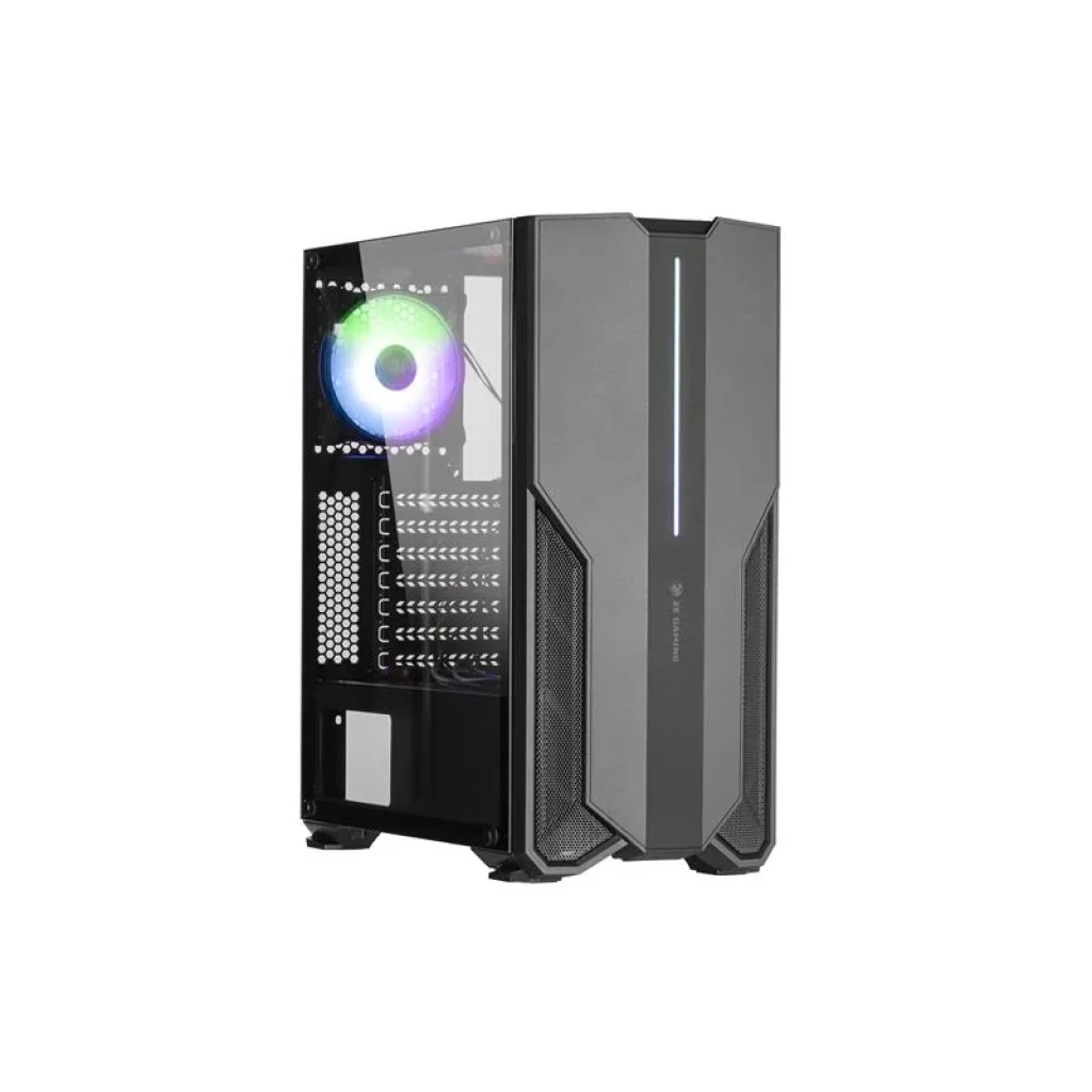 Корпус 2E GAMING FORTIS (G3405) MidT, 2xUSB2.0, 1xUSB3.0, 1x120мм ARGB, стрічка ARGB, скло (бокова панель), без БЖ, чорний, 2E-G3405 UA