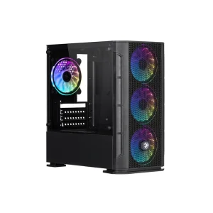 Корпус 2E GAMING CALLEO (GB700) MiniT, 2xUSB2.0, 1xUSB3.0, 4x120ARGB, стекло (боковая панель), без БП, черный, 2E-GB700 UA