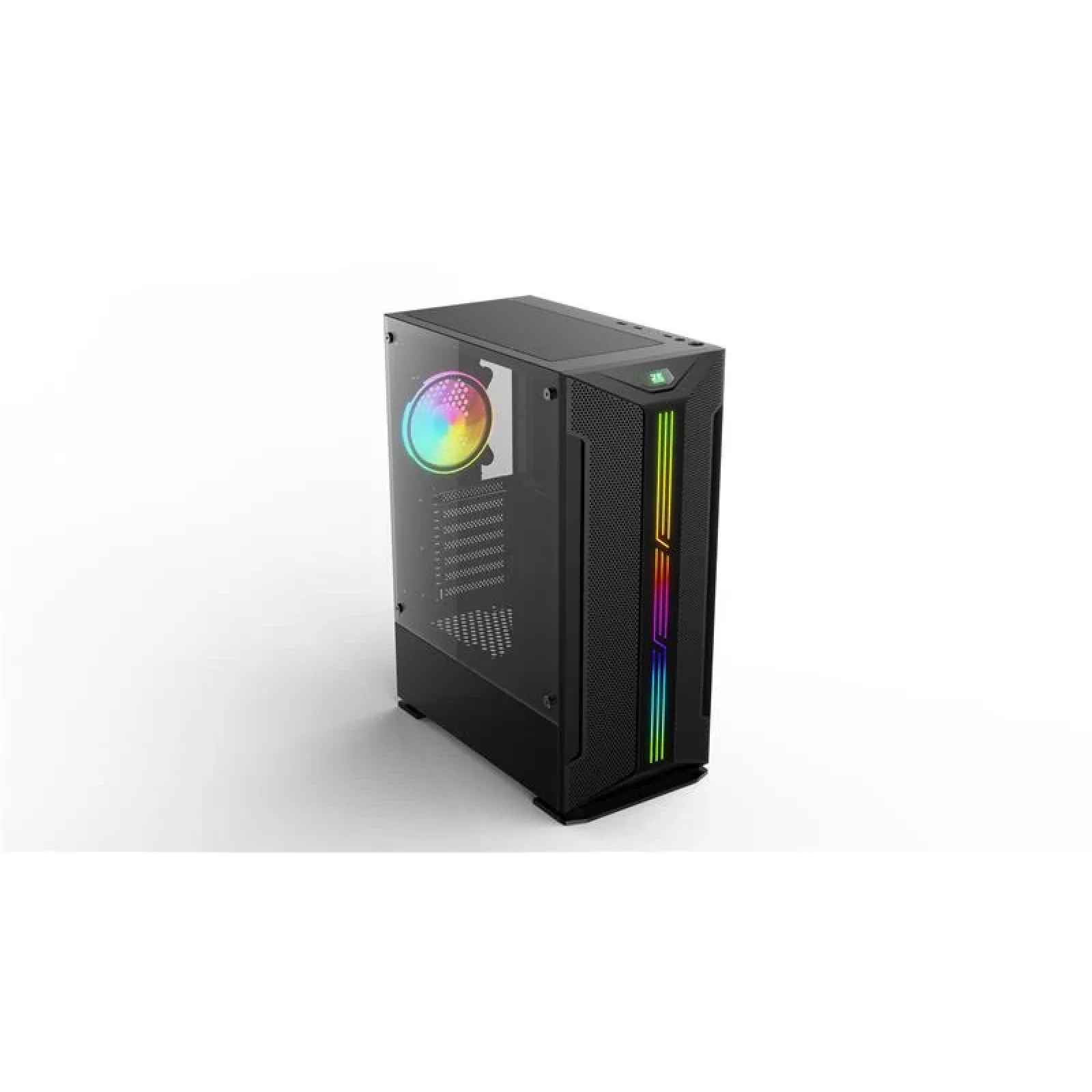 Корпус 2E GAMING HUNTER (GH1) MidT, 2xUSB2.0, 1xUSB3.0, 1x120мм ARGB, скло (бокова панель), без БЖ, чорний, 2E-GH1 UA