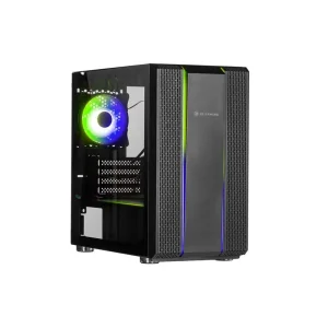 Корпус 2E GAMING DEFENSO (GM3) MiniT, 2xUSB2.0, 1xUSB3.0, 1x120ARGB, лента ARGB ,стекло (боковая панель), без БП, черный, 2E-GM3 UA