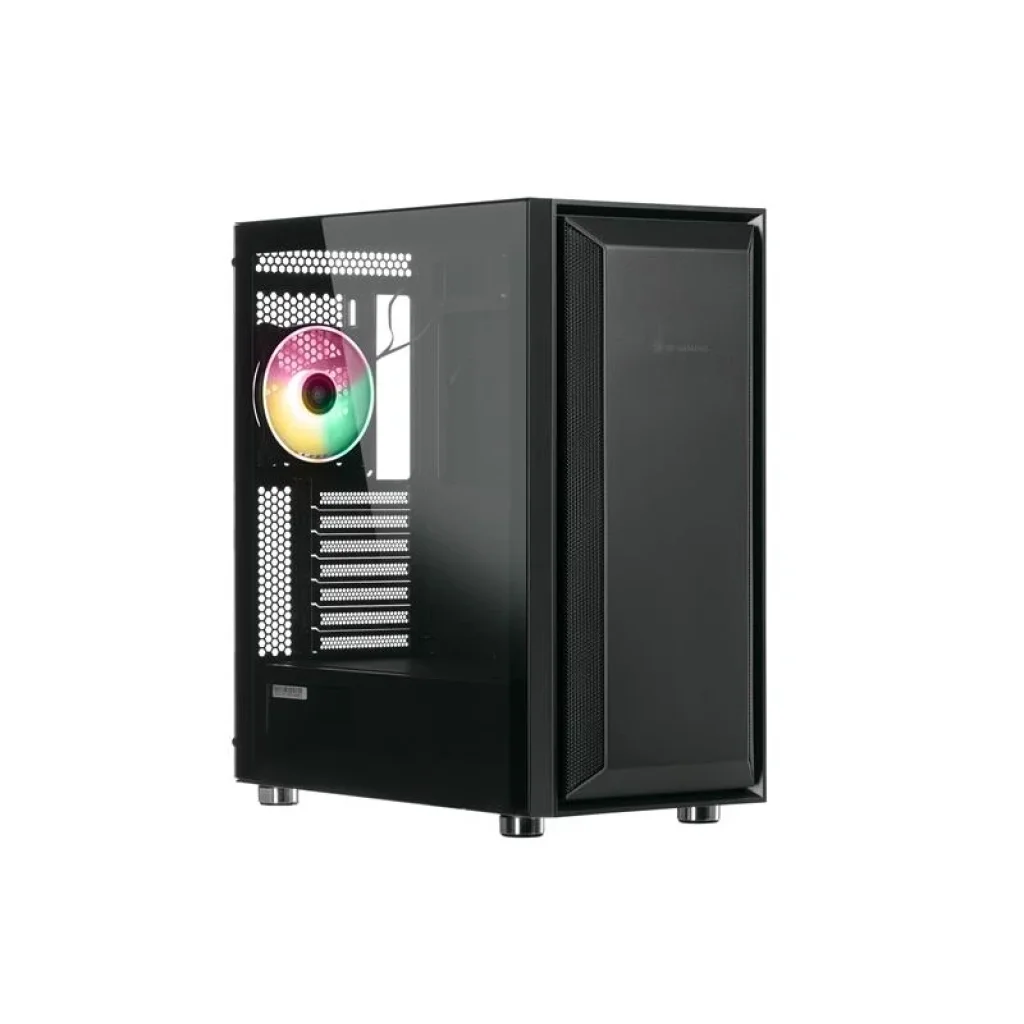 Корпус 2E GAMING GURU (GW01) MidT, EATX, 2xUSB2.0, 2xUSB3.0, 2x140мм, 1x120мм ARGB, скло (бокова панель), без БЖ, чорний, 2E-GW01 UA