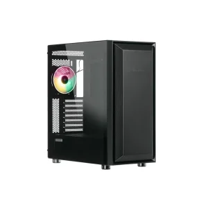 Корпус 2E GAMING GURU (GW01) MidT, EATX, 2xUSB2.0, 2xUSB3.0, 2x140мм, 1x120мм ARGB, скло (бокова панель), без БЖ, чорний, 2E-GW01 UA