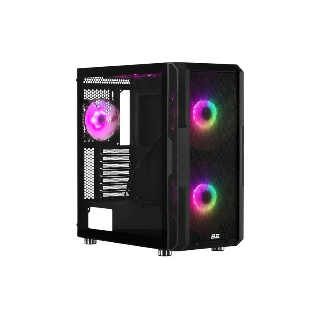 Корпус 2E GAMING CONTEGO NEO GW05, без БП, 2xUSB3.0, 1хUSB Type-C, 2x200mm ARGB fans, 3x120mm ARGB fans, controller with remote, TG Side Panel, EATX, Black, 2E-GW05 UA