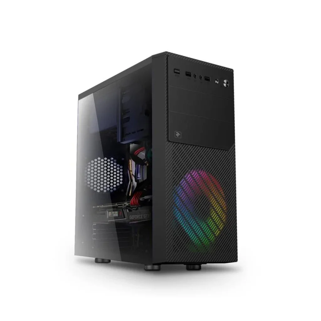 Корпус 2E BASIS (RD850)MiniT, MicroATX, Mini ITX, 2xUSB2.0, 1xUSB3.0, 1x120мм ARGB, акрил (бокова панель), без БЖ, чорний, 2E-RD850 UA