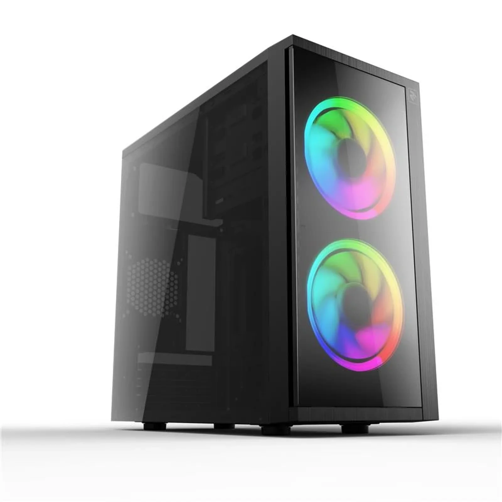 Корпус 2E BASIS (RD858) MiniT, Micro ATX,Mini ITX, 2xUSB3.0, 2x120ARGB, акрил (боковая-передняя панели), без БП, черный, 2E-RD858 UA