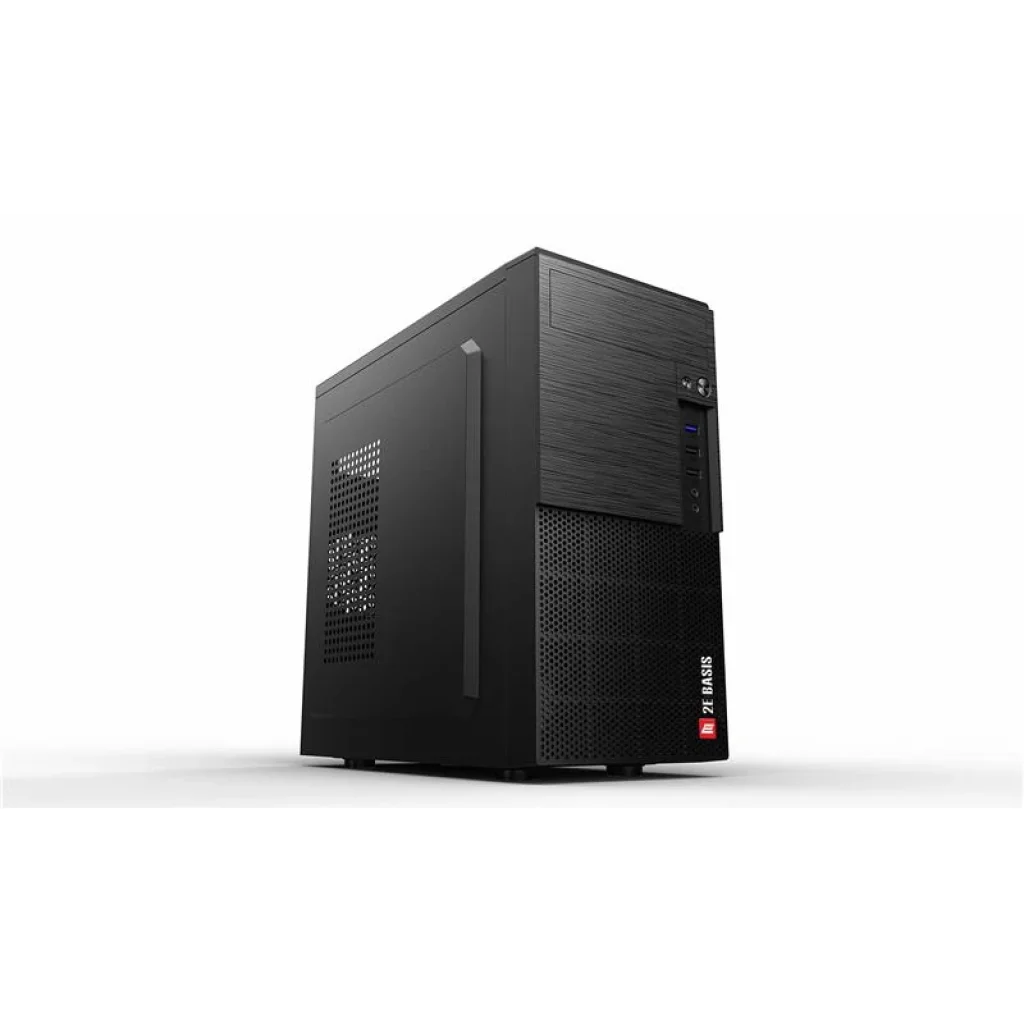 Корпус 2E BASIS (RD8603U-400) с БЖ 2EATX400, MiniT, MicroATX, Mini ITX, 2xUSB2.0, USB3.0, сталь перфорація (бокова панель), чорний, 2E-RD8603U-400 UA
