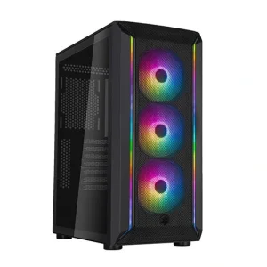 Корпус SilverStone FARA FA511Z-BG, без БЖ, 2xUSB3.0, 3x120mm ARGB fan, TG Side Panel, ARGB light strip, ATX, Black, SST-FA511Z-BG UA