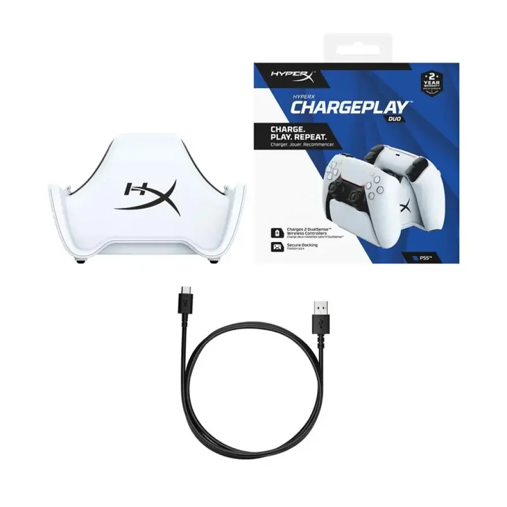 Зарядна станція HyperX ChargePlay Duo для PS5 DualSense, білий (51P68AA) UA