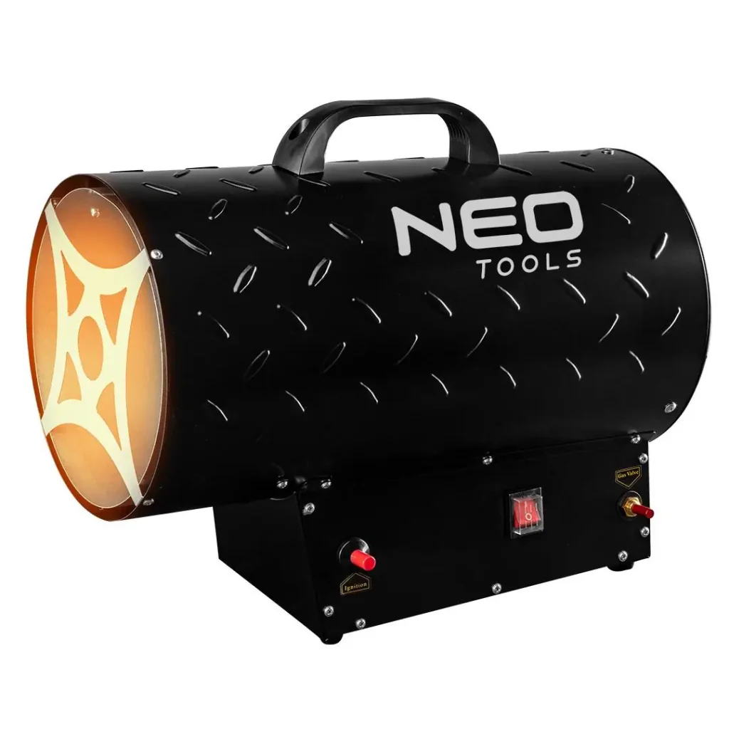 Теплова гармата газова Neo Tools, 30кВт, 300м кв, 1000м куб/год, чорний (90-084) UA