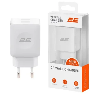 СЗУ 2E 12Вт 2хUSB-A, білий, 2E-WC4USB-W UA