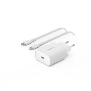МЗП Belkin 25Вт USB-С PD PPS, кабель USB-С > Lightning, 1м, PVC, білий, WCA004VF1MWH-B5 UA