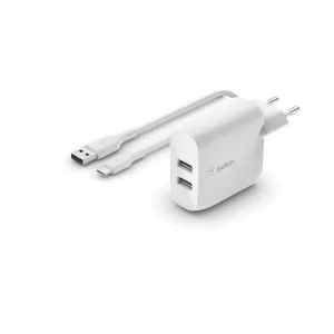 МЗП Belkin Home Charger 24W DUAL USB 2.4A, MicroUSB 1m, white UA