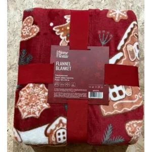Плед Ardesto Christmas Flannel 160х200см, 100% поліестер, імбирні будиночки (ART0121PB) UA