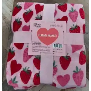 Плед ARDESTO Valentine's Flannel 160х200см, 100% поліестер, полунички, рожевий (ART0145PB) UA