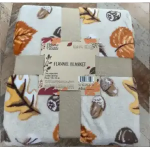 Плед ARDESTO Autumn Flannel 160х200см, 100% поліестер, листопад, білий (ART0148PB) UA