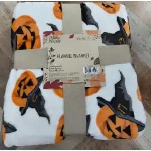 Плед ARDESTO Autumn Flannel 160х200см, 100% поліестер, Хелловін, білий (ART0150PB) UA