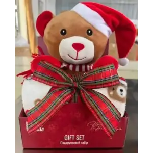Набір ARDESTO Christmas Bear 2 предмети: плед 90х75см, декор. іграшка 24см, 100% поліестер, коричневий (ART0231TB) UA