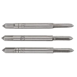 Мітчики TOPEX, М3, крок різьблення 0.5мм, 43мм, вольфрамова сталь, футляр, 3шт (14A203) UA