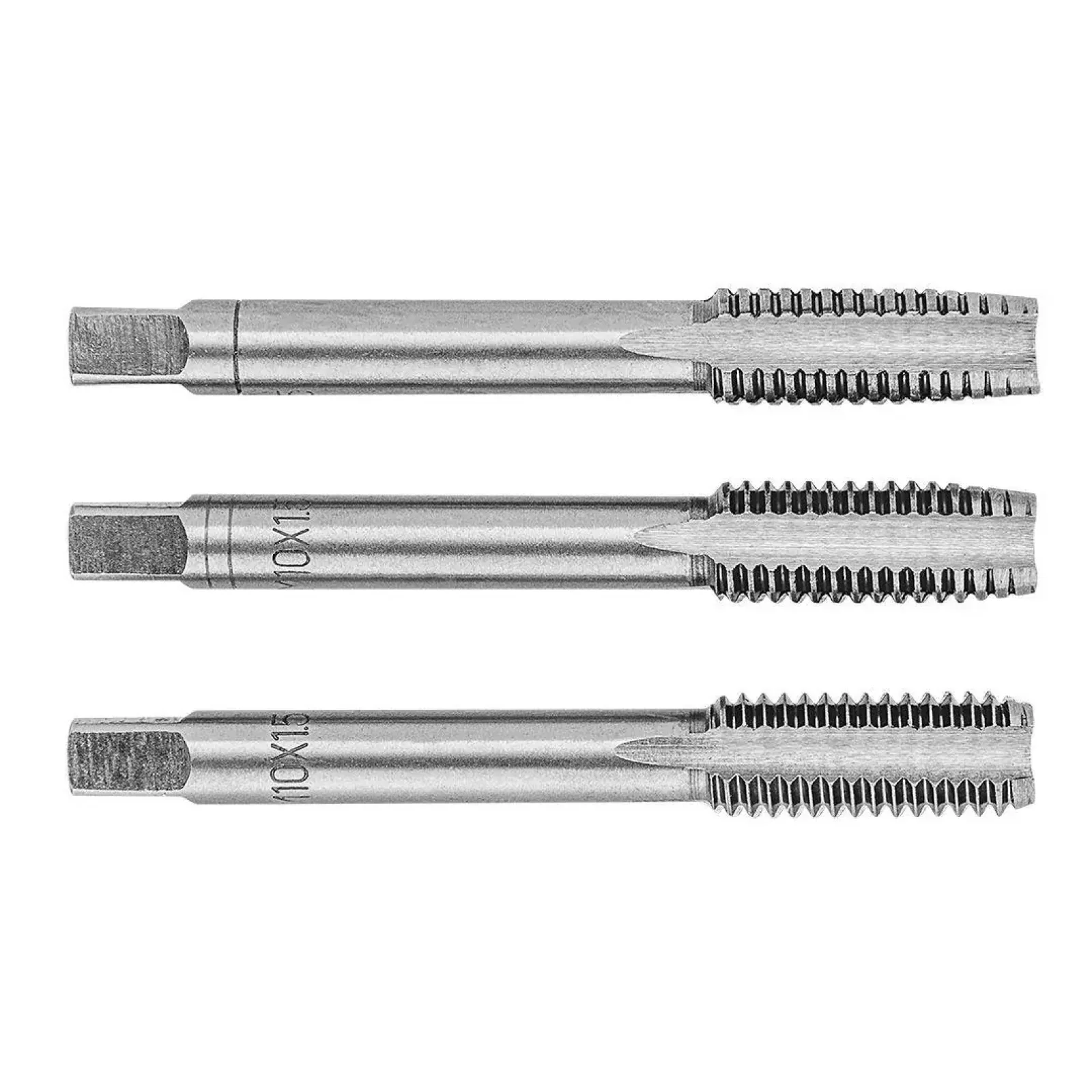 Мітчики TOPEX, М10, крок різьблення 1.5мм, 68мм, вольфрамова сталь, футляр, 3шт (14A210) UA