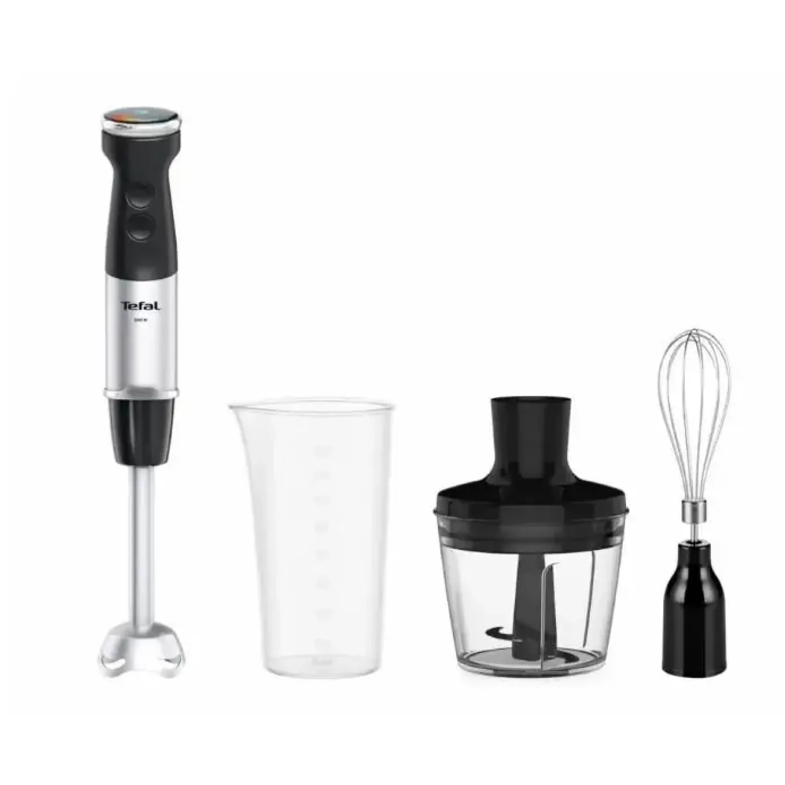 Блендер Tefal заглибний Quickchef+ 1000Вт, 3в1, чаша-800мл, чопер-500мл, турборежим, сріблясто-чорний (HB673830) UA