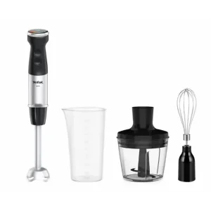 Блендер Tefal заглибний Quickchef+ 1000Вт, 3в1, чаша-800мл, чопер-500мл, турборежим, сріблясто-чорний (HB673830) UA