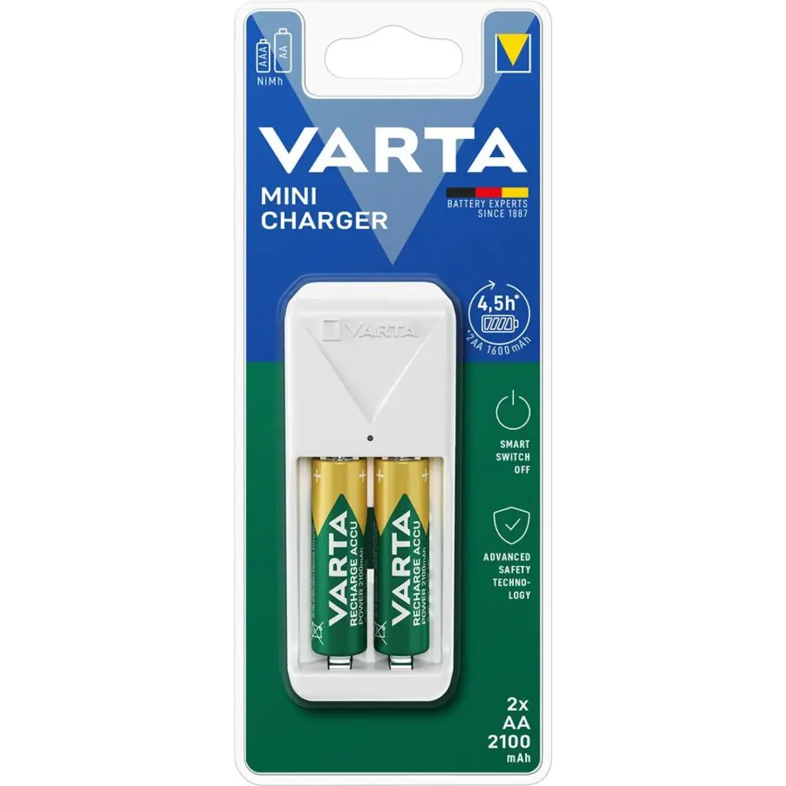 Зарядний пристрій Varta Mini Charger 2хNI MH AA2100 мА•год (57656101451) UA