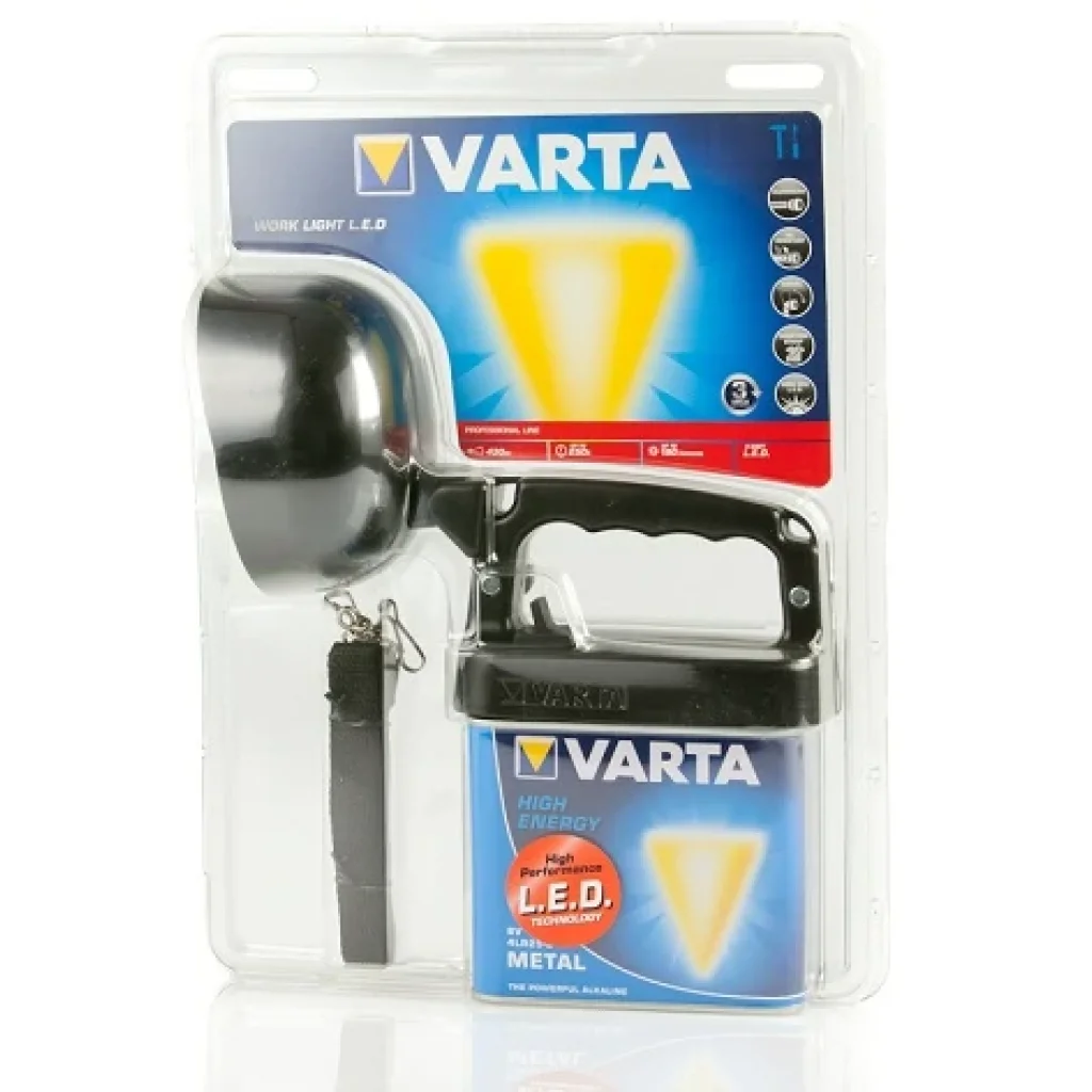 Ліхтар VARTA інспекційний Work Flex BL40, до 190 люмен, до 320 метрів, 2 режими, кислотостійкий-масловідштовхувальний, живлення 4LR25-2, 18660101421 UA