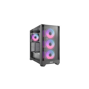 Корпус 2E GAMING Dominator Pro G2302B, без БЖ 2xUSB3.0, 1xUSBType-C, 4x120мм ARGB, VGA 380мм, LCS ready, контролер з пультом, TG Side Panel, TG/Mesh Front panel (2E-G2302B) UA