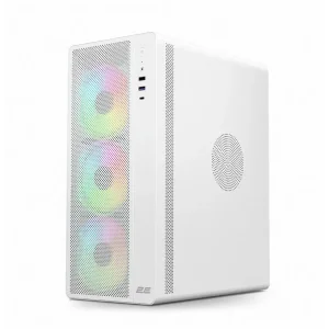 Корпус 2E GAMING Credo Plus V510W без БЖ, 1xUSB3.0, 1х USB 2.0, 1xUSB Type-C, 4x120мм RGB Rainbow, VGA 310мм, TG Side Panel, ATX, білий (2E-V510W) UA