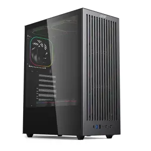 Корпус 2E GAMING Vector V8111B без БЖ, 1xUSB3.0, 1х USB 2.0, 1xUSB Type-C, 4x120мм ARGB, VGA 325мм, LCS ready, контролер з пультом, TG Side Panel, ATX, чорний (2E-V8111B) UA