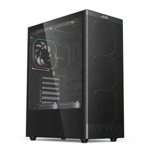 Корпус 2E GAMING Iconic V8210B без БЖ, 1xUSB3.0, 1х USB 2.0, 1xUSB Type-C, 4x120мм ARGB, VGA 325мм, LCS ready, контролер з пультом, TG Side Panel, ATX, чорний (2E-V8210B) UA
