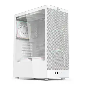 Корпус 2E GAMING Iconic V8210W без БЖ, 1xUSB3.0, 1х USB 2.0, 1xUSB Type-C, 4x120мм ARGB, VGA 325мм, LCS ready, контролер з пультом, TG Side Panel, ATX, білий (2E-V8210W) UA