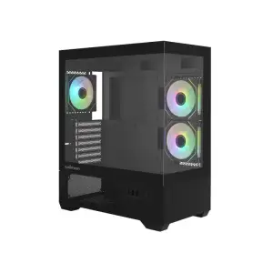 Корпус Zalman Chronix без БЖ, 1xUSB3.0, 1xUSB2.0, 1x Type C, 2x120мм ARGB Reverse, 1x120мм ARGB, VGA 410мм, LCS ready, TG Side/Front Panel, ATX, чорний (CHRONIXBLACK) UA