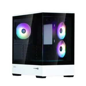 Корпус Zalman P30 без БЖ, 1xUSB3.0, 1xUSBType-C, 3x120мм ARGB, VGA 420мм, LCS ready, TG Side Panel, mATX, чорний/білий (P30BW) UA