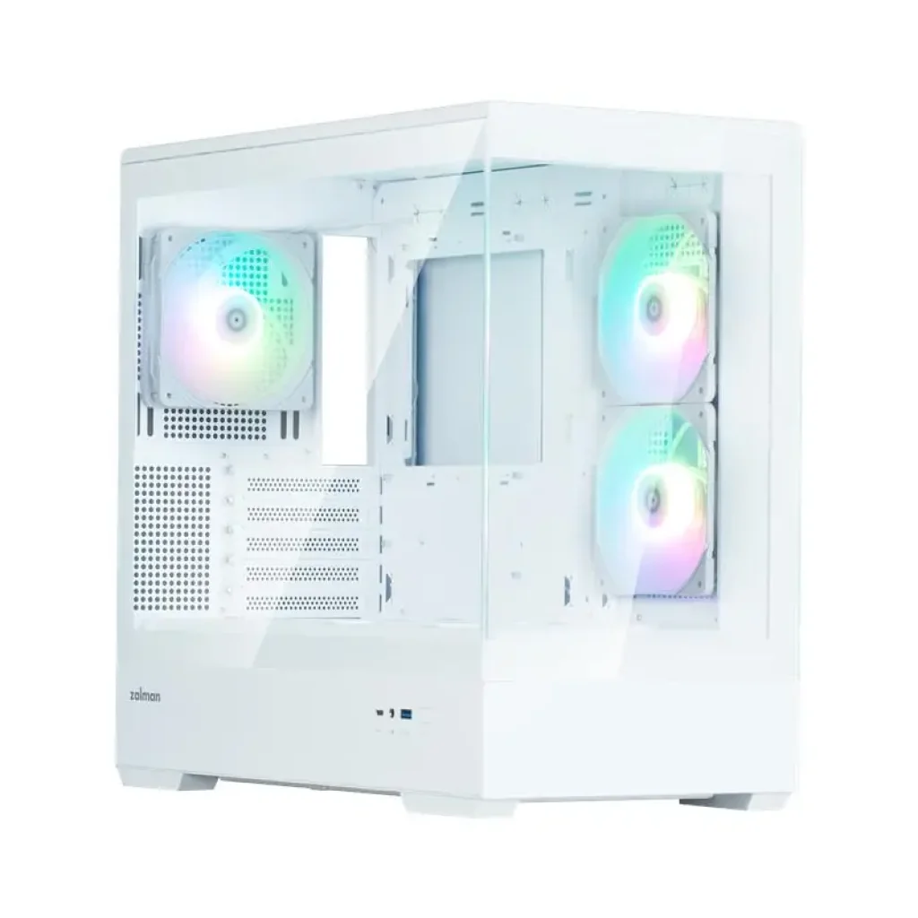 Корпус Zalman P30 White V2, без БЖ, 1xUSB3.0, 1хUSB Type-C, 3x120мм ARGB, TG Front/Side Panel, mATX, білий (P30WHITEV2) UA