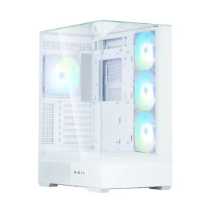Корпус Zalman P40 Prism Plus без БЖ, 2xUSB3.0, 1x Type C, 3x120мм ARGB Reverse, 1x120мм ARGB, VGA 420мм, LCS ready, TG TG Side/Front/Top Panel, ATX, білий (P40PRISMPLUSWHITE) UA