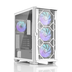 Корпус Zalman Z10 Duo без БЖ, 2xUSB3.0, 1xUSB Type-C, 3x140мм ARGB, 1x120мм ARGB, VGA 395мм, LCS ready, TG Side Panel, EATX, білий (Z10DUOWHITE) UA