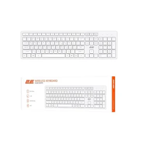 Клавіатура мембранна 2E KS260 106key, WL, EN/UK, білий, 2E-KS260WWH_UA UA