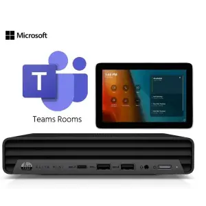 Система конференцзв'язку Poly Microsoft Teams Rooms Base Kit HP Mini PC_GC8_Cat5e Extender, Intel i7-12700T, 16GB, F256GB, Wi-Fi 6E, BT 5.3, Win11IoT, чорний (9J691AA) UA