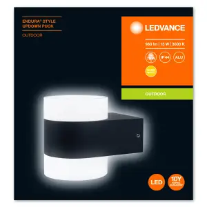 Світильник LEDVANCE LED UpDown Puck 13Вт 3000К 960Лм фасадний ENDURA STYLE чорний, 4058075205567 UA