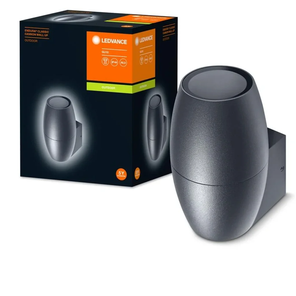 Светильник LEDVANCE GU10 фасадный IP44 EENDURA CANNON WALL UP черный, 4058075554474 UA