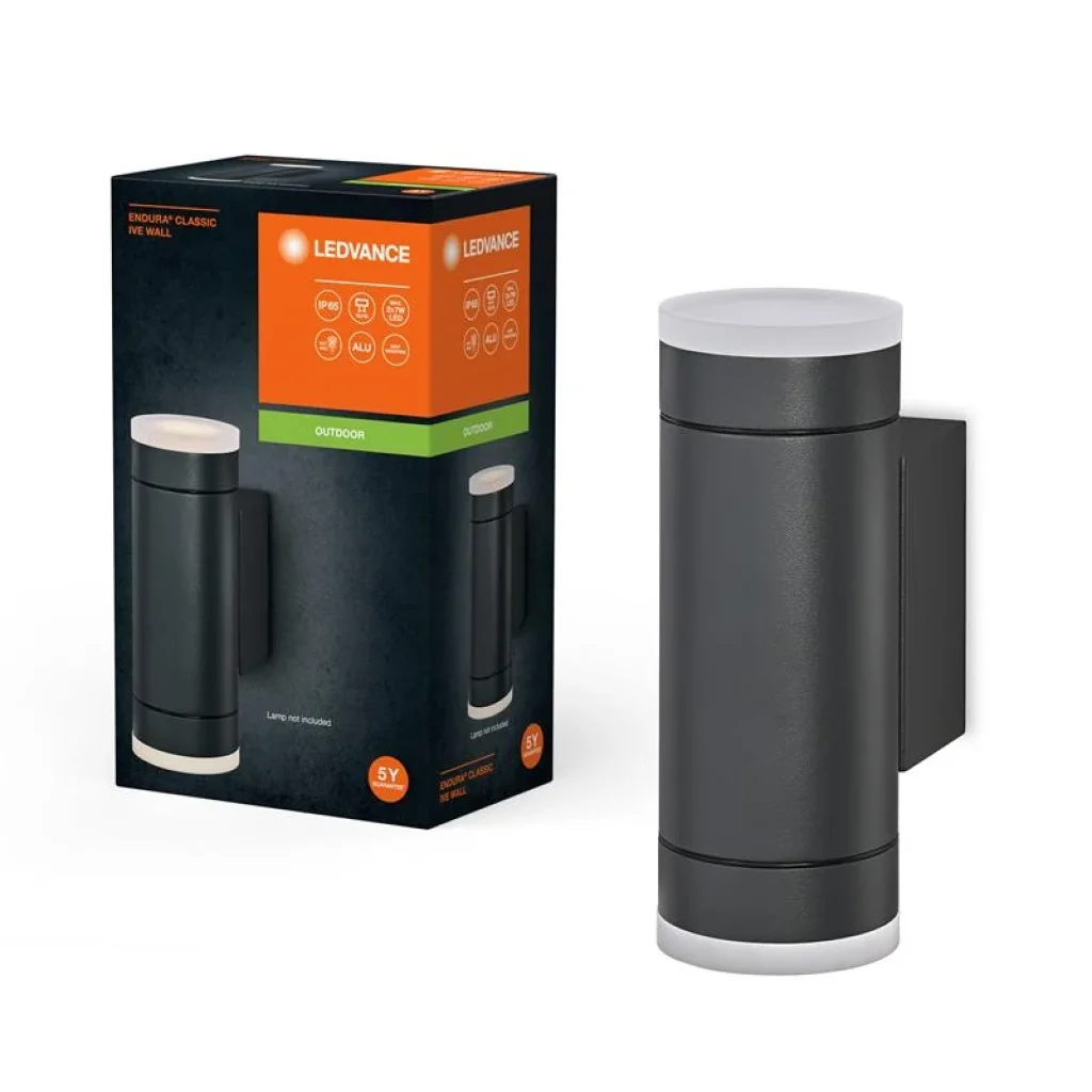 Світильник LEDVANCE GU10 фасадний IP65 ENDURA CLASSIC ITY WALL чорний, 4099854183065 UA